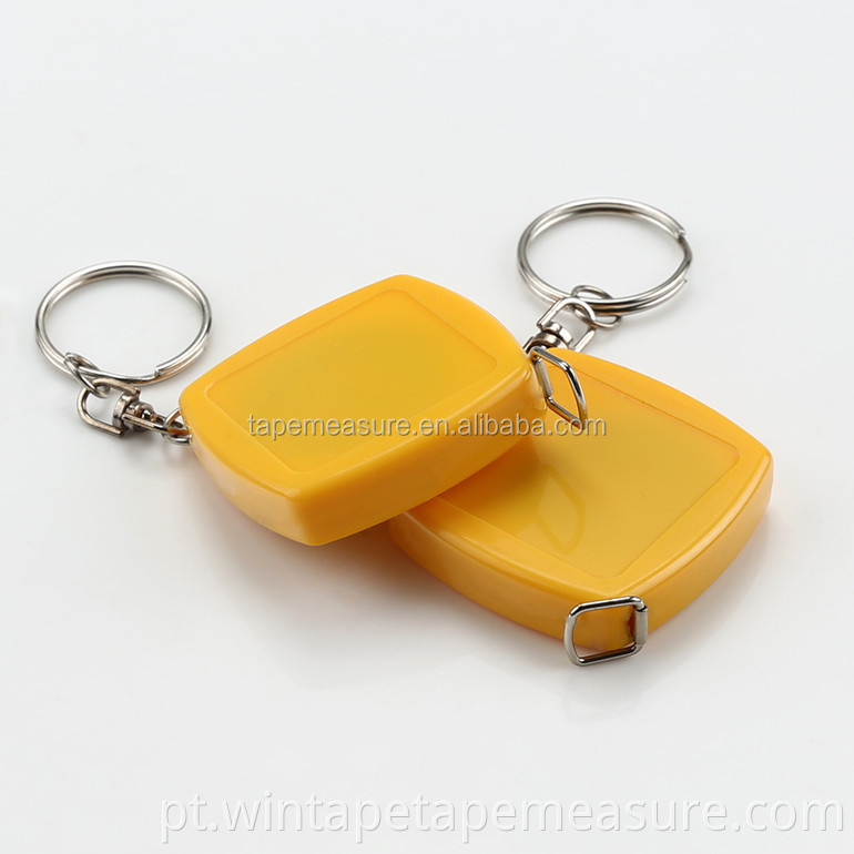 64Pi Yellow ABS Case Fita de aço tubo Fita de medição de diâmetro com chaveiro